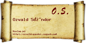 Ozvald Sándor névjegykártya