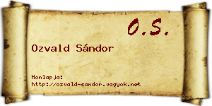 Ozvald Sándor névjegykártya
