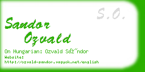 sandor ozvald business card